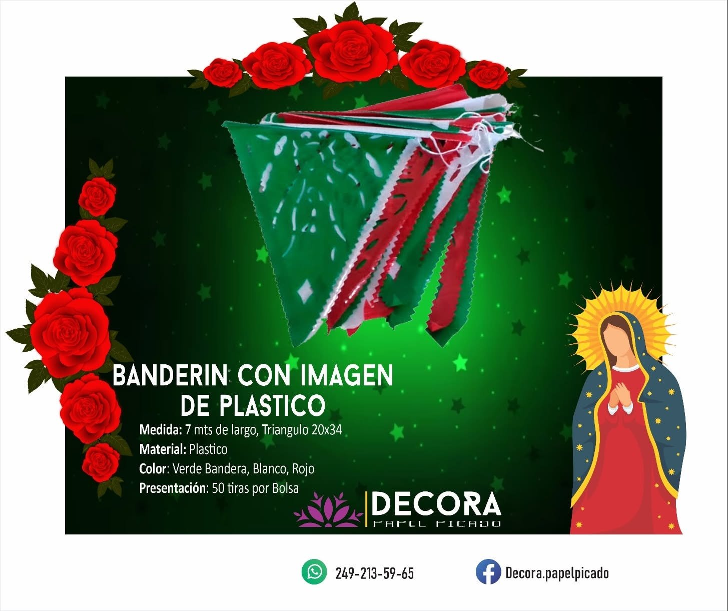 Banderín con imagen plástico
